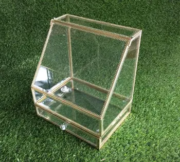 

Large Size Transparent Glass Home Storage Box Desktop