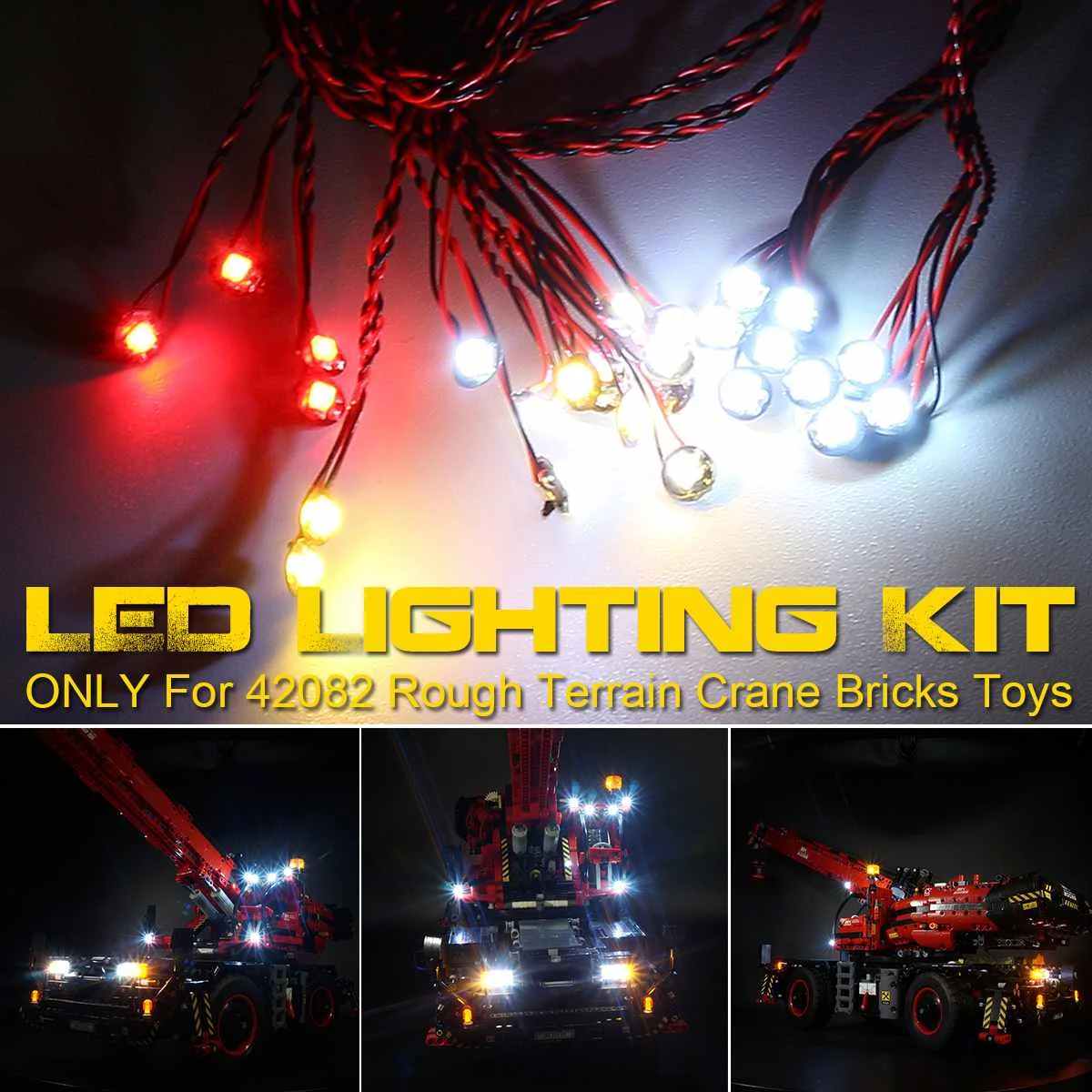 

LED Light Up Kit for 42082 for Rough Terrain Crane Bricks Toy ( Only Light Included) with Battery Box Lighting Kit