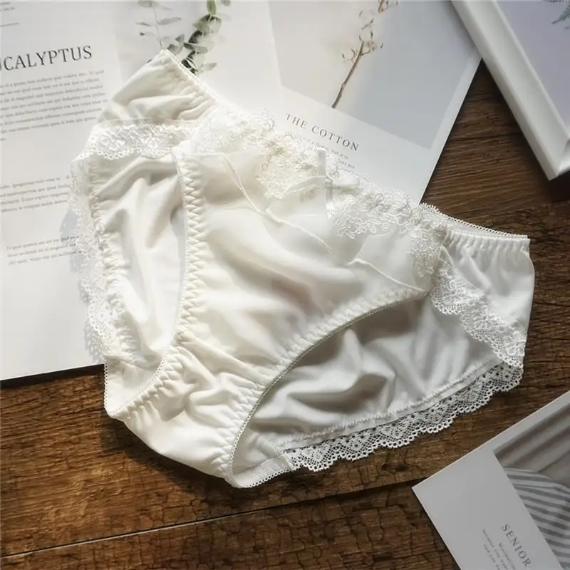Sweet Girl Sexy Lingerie for Small Chest See Through Bra and Panty Set Ruffle White Chiffon Bra Brief Thong Sets Underwear Women
