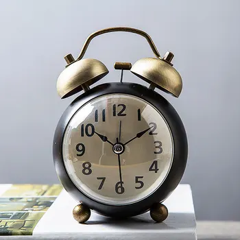 

Retro Loud Alarm Clock Glow Night Light Old Mini Bell Sunrise Watch Alarm Clock Wireless Char Budzik Desk Decoration XX60AC