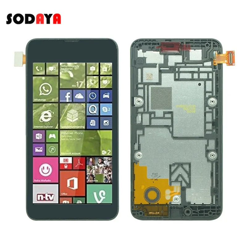 Для NOKIA Lumia 530 LCD с сенсорным экраном дигитайзер рамкой запасные части Бесплатная