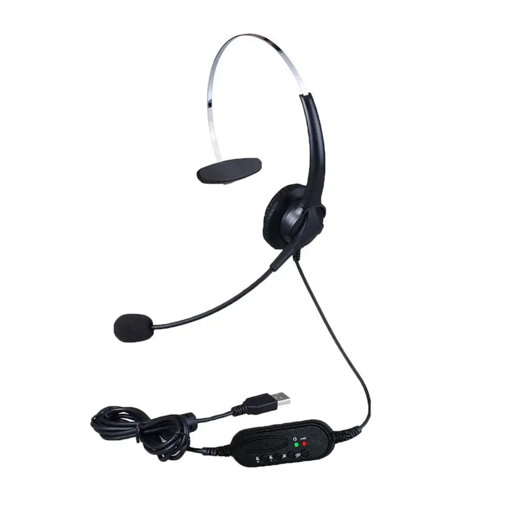 2020 Hot USB Headset with Microphone Rotatable Adjustable Noise Canceling Earphone Call Center Headset Earphone for PC Laptop 32