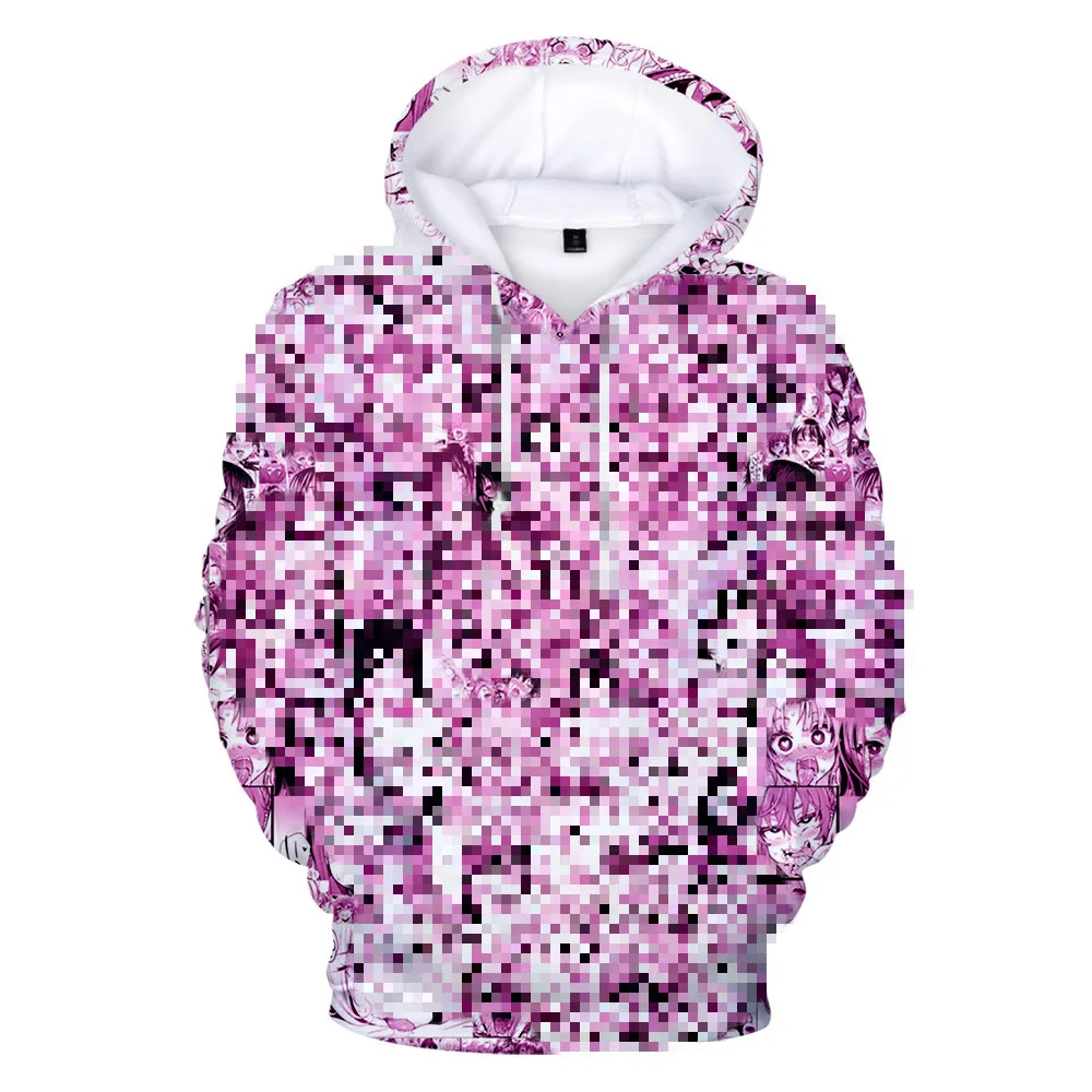 3D Ahegao Hoodies Hooded Women Men Funny Shy Girl Face Sweatshirt Hentai Manga Streetwear Harajuku High Quality Tops