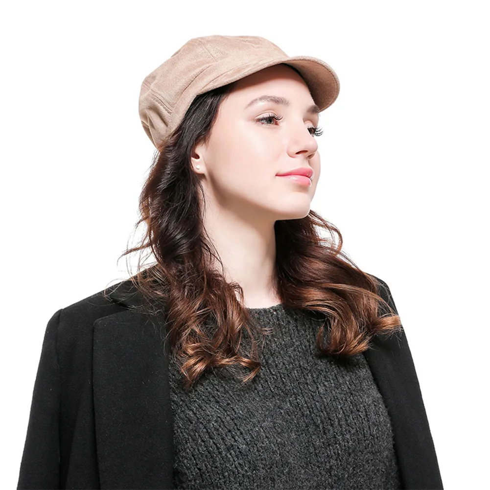 Женская восьмиугольная кепка, берет газетчика, теплая винтажная осенне-зимняя Регулируемая стильная Ретро Кепка в подарок, однотонная плоская кепка в британском стиле, модная