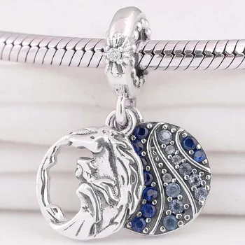 

New 925 Sterling Silver Bead Charm Frozen Elsa And Nokk & Inner Strength With Crystal Beads Fit Pandora Bracelet Diy Jewelry