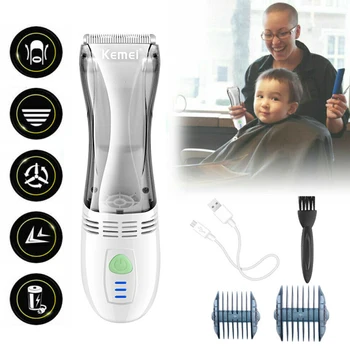 

Electric USB Kemei Baby Hair Trimmer Hair Clipper Rechargeable Quiet Hair Clipper Kids Hair Cutting Can Suck Broken Hair