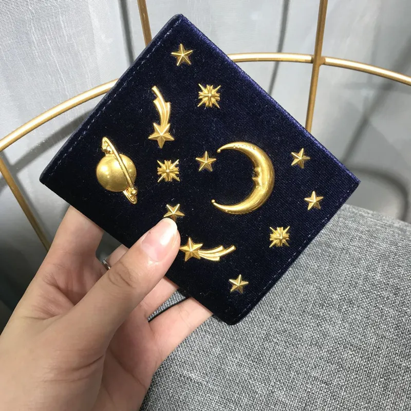 Trong Moon and Star Astrology кошелек модный космический Универсальный велюровый кошелек для денег держатель для карт женская зимняя винтажная сумка
