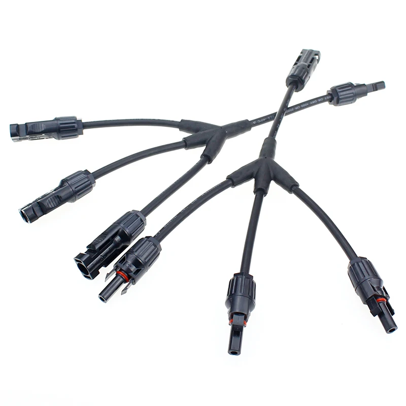 

1 Pair Y Solar Panel Cable Connector Branch 1 to 3 Type Male & Female