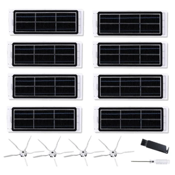 

Activated Carbon Filters+White 5-Arm Side Brushes+Screwdriver+Cleaning Brush for XIAOMI Roborock S50 Vacuum Cleaner