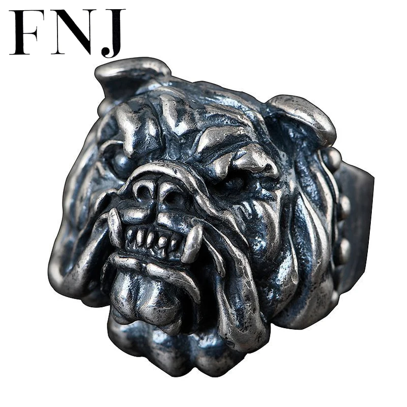 FNJ Шарпей кольца с собакой 925 серебро популярные S925 Твердые серебряные кольца для мужчин ювелирные изделия хорошее животное США Размер 9,5-11,5