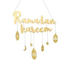 

Ramdan Kareem Decoration Wooden Pendant Ornaments EID Mubarak Decor for Home Islamic Muslim Party Decoration Ramadan 2022 Aid