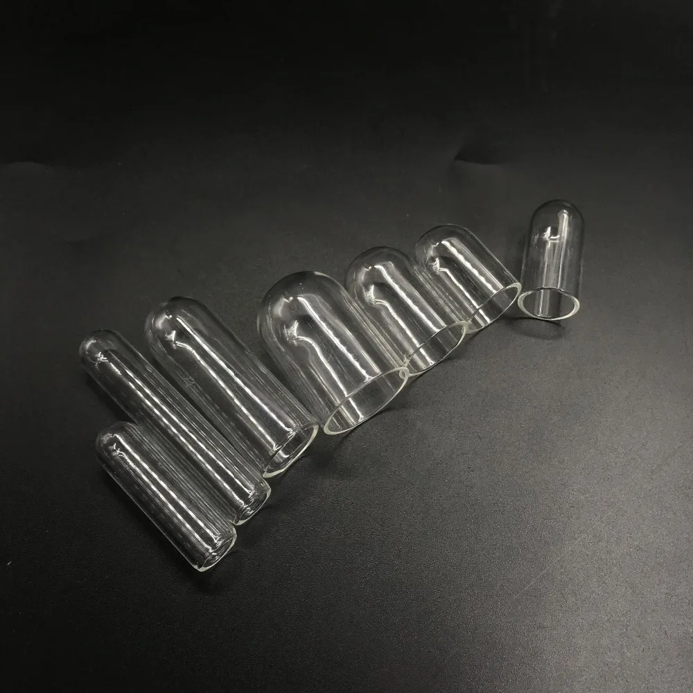 8pcs/lot Clear tube glass cover globe bubble cover dome tube jars glass message bottle vial pendant necklace diy decor accessory