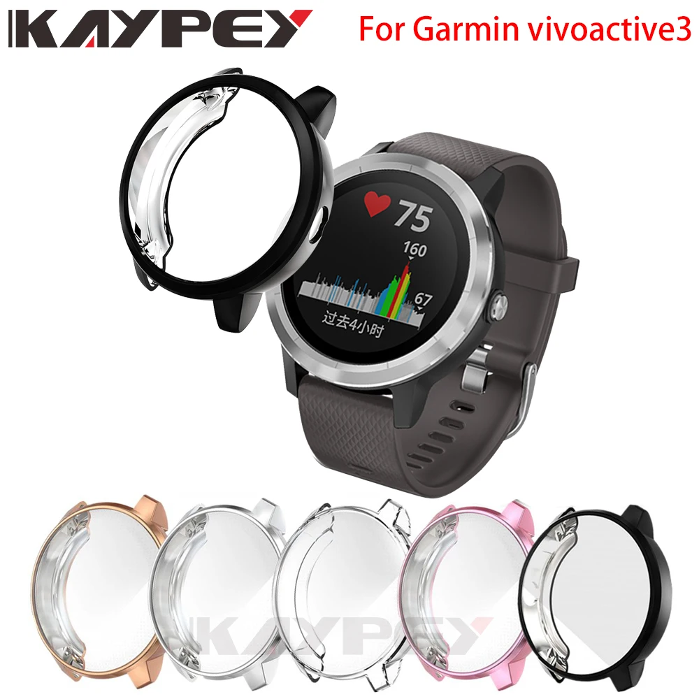 

TPU Plating Protective Case Cover For Garmin vivoactive3 Ultra-thin Screen Protective Case Shockproof Thin Shell Accessories