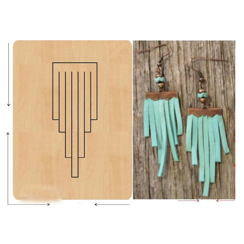 

Tassel earrings leather die cutting, fringe earring wood die cut Mold accessories for Leather,felt, leather crafts