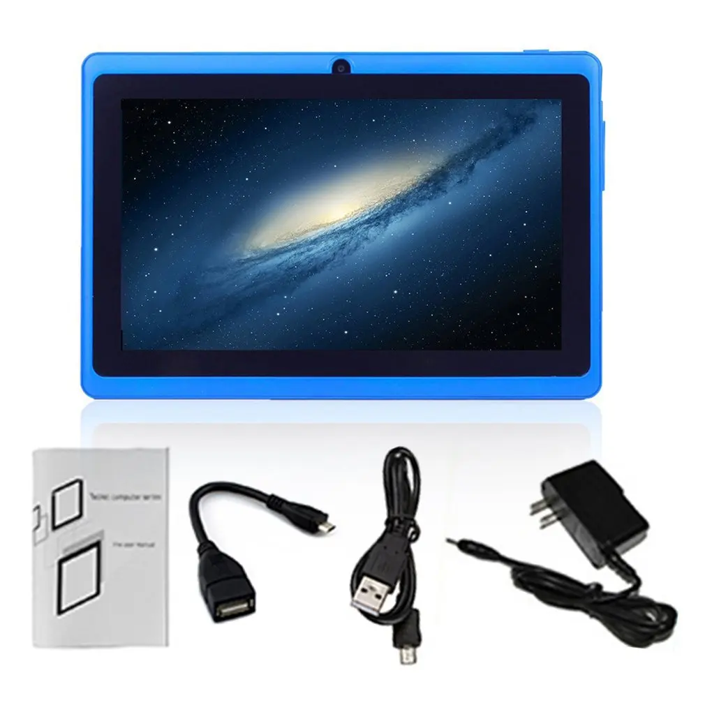 

BLUE 7 Inch HD Screen Android Quad-core Tablet PC 512MB+4GB/512MB+8GB/1GB+8GB/1GB+16GB 2.0MP Camera Support TF Card