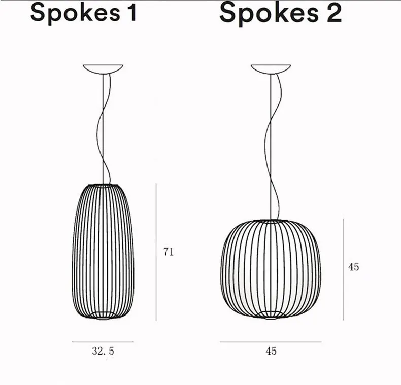 Постмодерн Nordic Birdcageg Foscarini спиц 1/2 подвесной светильник светодиодный Индивидуальные Дизайнерские Спальня Ресторан Бар Обеденная кафе