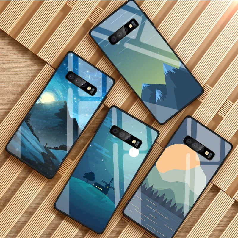 Очки виртуальной пейзаж чехол для телефона из закаленного стекла Samsung S21 S20 A11 S10 S10E