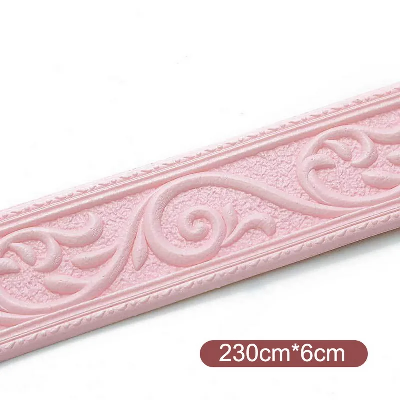 13 Styles 3D Foam Wall Edge Strip Stickers Self Adhesive Waterproof Baseboard Corner Waist Line Sticker Wall Trim Line 2.3M