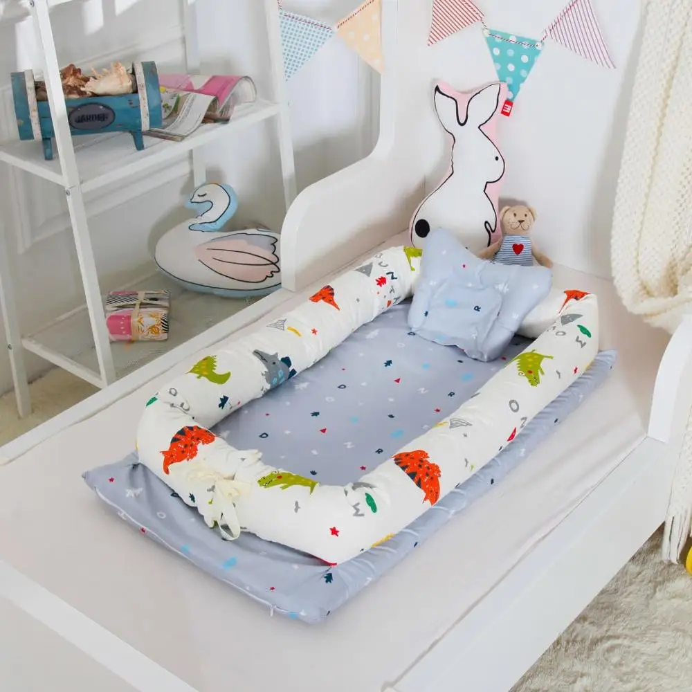 Детская бионическая кровать, портативная моющаяся кровать для путешествий, изолированная кровать, имитирующая матку для детей 0-12 месяцев, Детская Хлопковая кроватка - Цвет: DINOSAUR