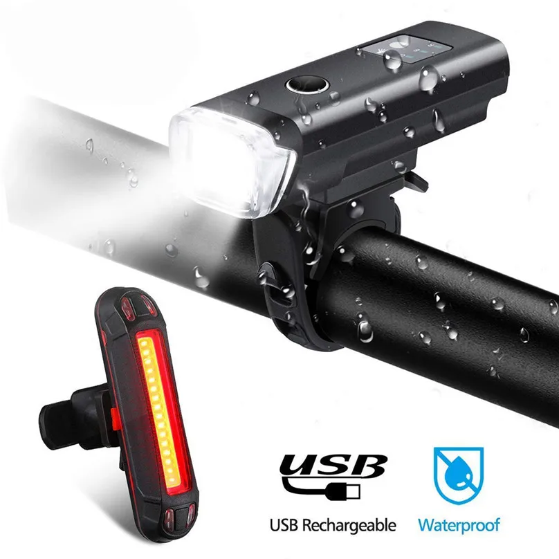 Велосипедный фонарь передний светодиодный фонарь для велосипеда набор USB Водонепроницаемый интеллектуальный датчик передние фары для велосипеда задние фары и 5A22