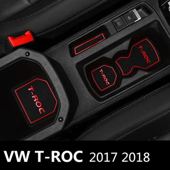 

14pcs Car Styling Interior Non-Slip Mat Door Groove Pad Cushion Rubber Mat Fit For Volkswagen T-Cross 2017 2018