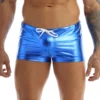 iEFiEL Hot Mens Male Shiny Metallic Casual Fashion Rave Party Holographic Shorts Boxer Shorts Clubwear Costumes Men Knickers 2