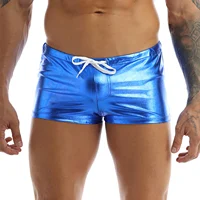 iEFiEL Hot Mens Male Shiny Metallic Casual Fashion Rave Party Holographic Shorts Boxer Shorts Clubwear Costumes Men Knickers 2