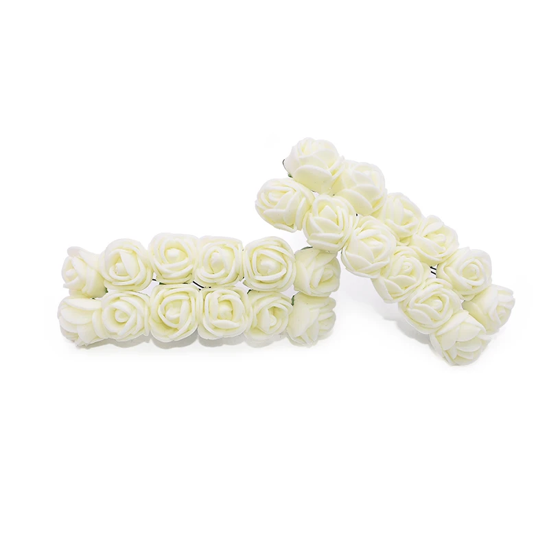 PE02 Beige 72/144 шт Мини Плюшевые розы ПЭ Пена розы цветы для DIY ВЕНОК декоративные свадебные украшения скрапбук ремесло медведь Роза подарок - Цвет: PE02 Beige