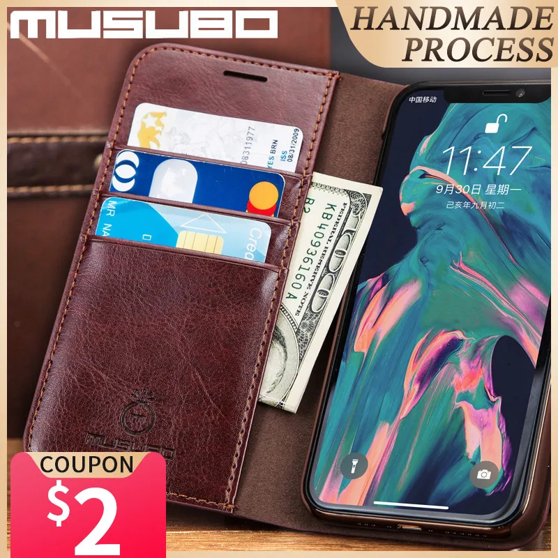Чехол Musubo из натуральной кожи для iPhone 11 Pro Max роскошный флип-чехол 12 Funda 8 Plus 7