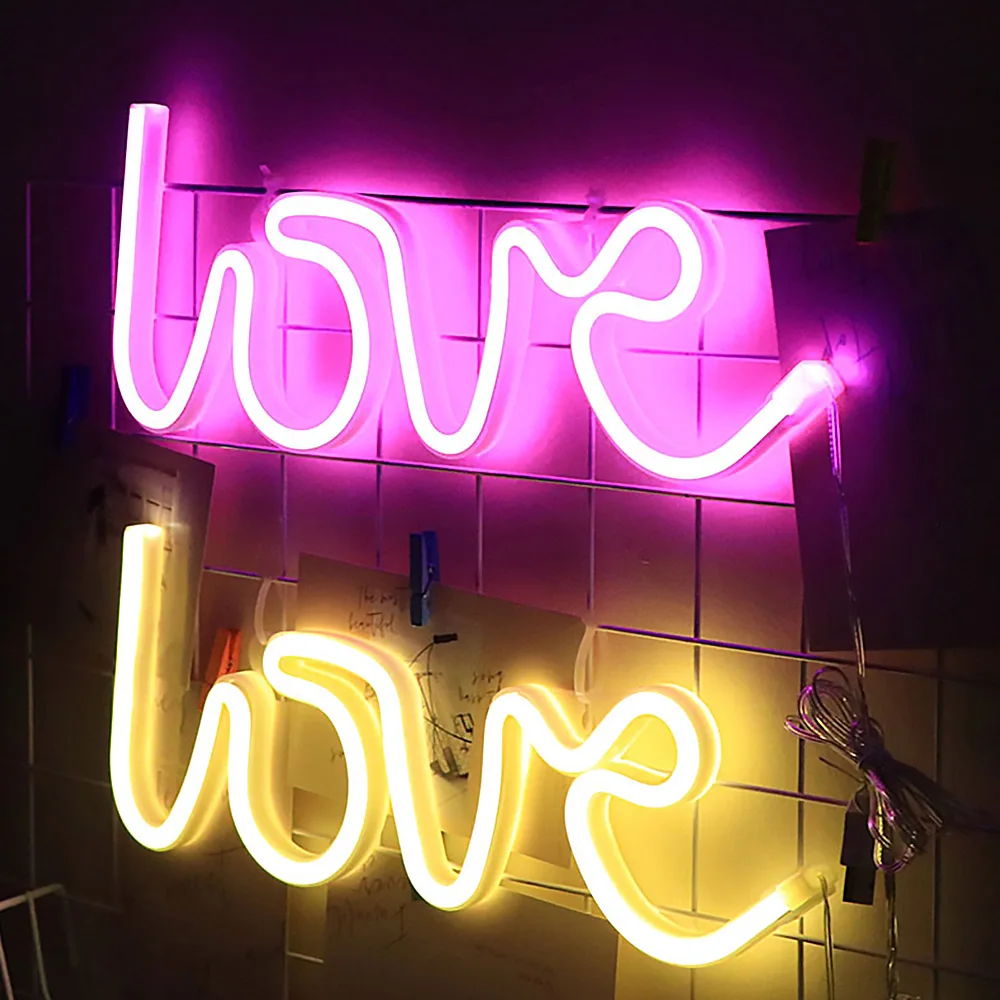 

LED Letter Love Shape Light Battery USB LED Night Light Decorative Christmas Holiday Lamp Valentine Proposal Wedding Party Decor