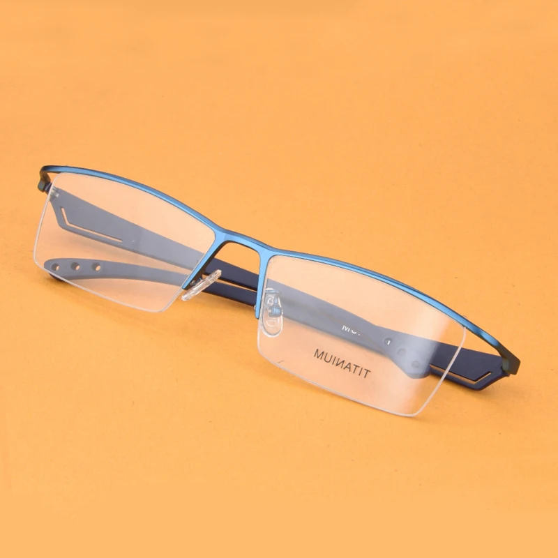 Высококачественные титановые большие очки, мужские Оптические очки по рецепту, оправа для женщин, мужские и женские очки Oculos De Grau - Цвет оправы: Blue