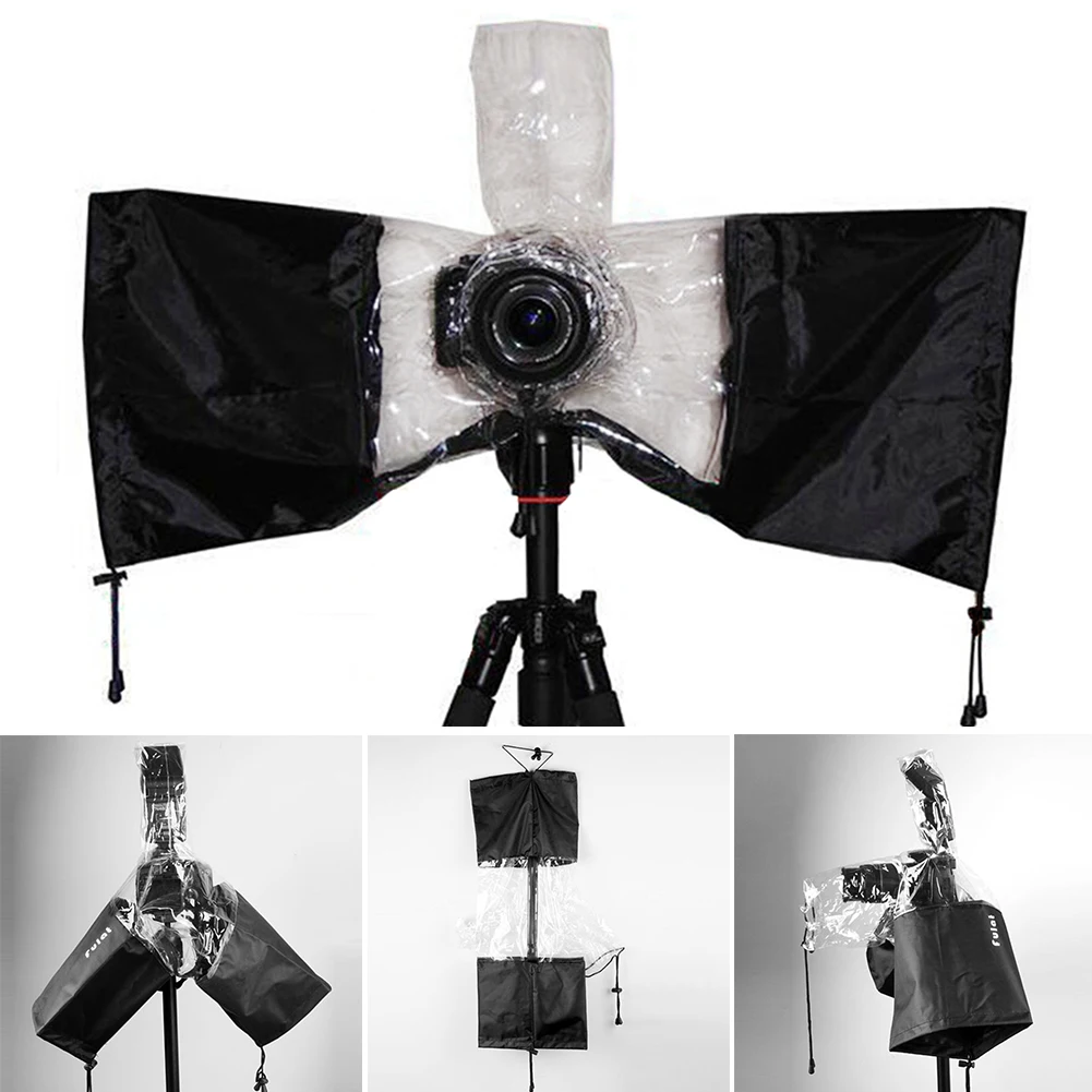 Dustproof For Canon// Transparent Waterproof Camera Rain Cover Lens Protector SLR Universal Drawstring Arm Protectors