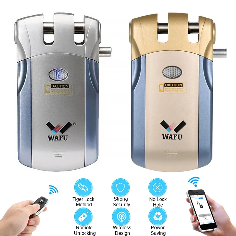Smart Door Lock Wireless Control Home Security Door Support Remote Control Unlock And Indoor Button And Mobile App Unlocks Locks