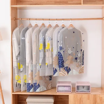 

Translucent Portable Clothing Dust Cover Home Translucent Clothing Insect-Proof Moisture-Proof Cover Hanging Washable Dust Cover