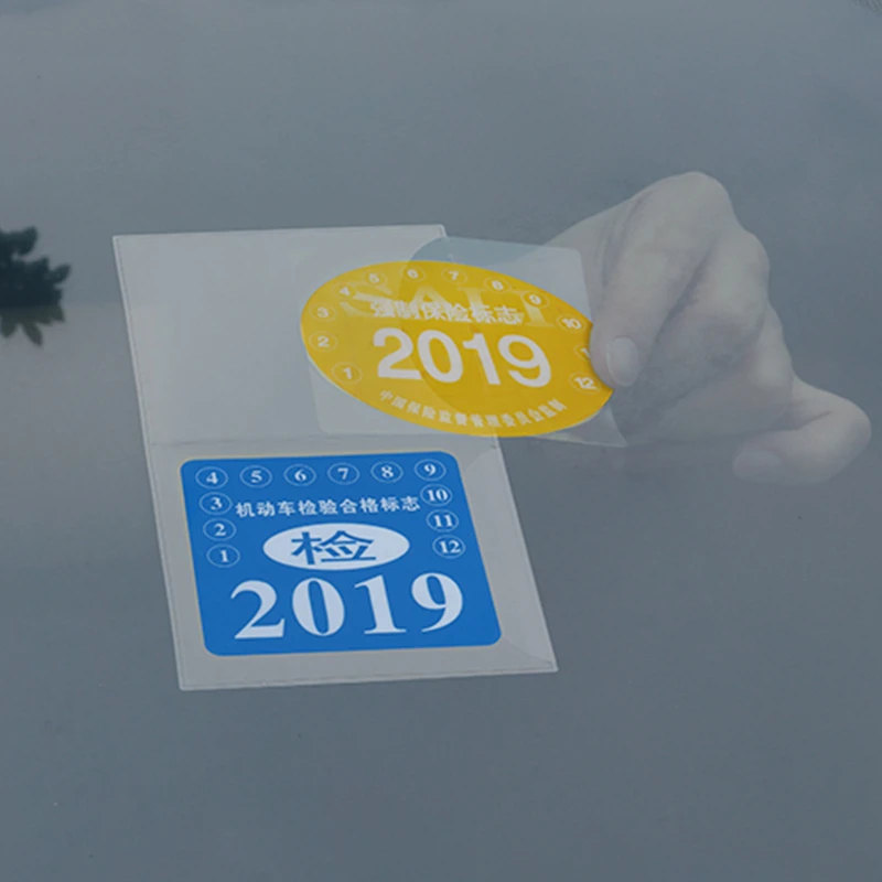 Car Insurance Stickers Tear Free Bag Annual Inspection Compulsory Car Windshield Esd Sticker For Renault Mercedes Toyota Opel Car Tax Disc Holders Aliexpress