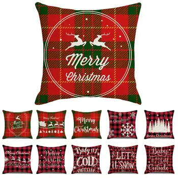 

45*45cm 2021 Christmas Pillowcase Breathable Machine Washable Cushion Cover
