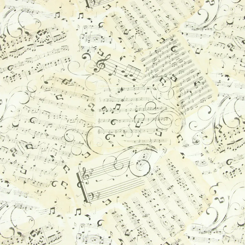 Половина ярда простой хлопок ткань с музыкальной нотой печати ручной работы DIY одежды платье детская одежда хлопок CR-252