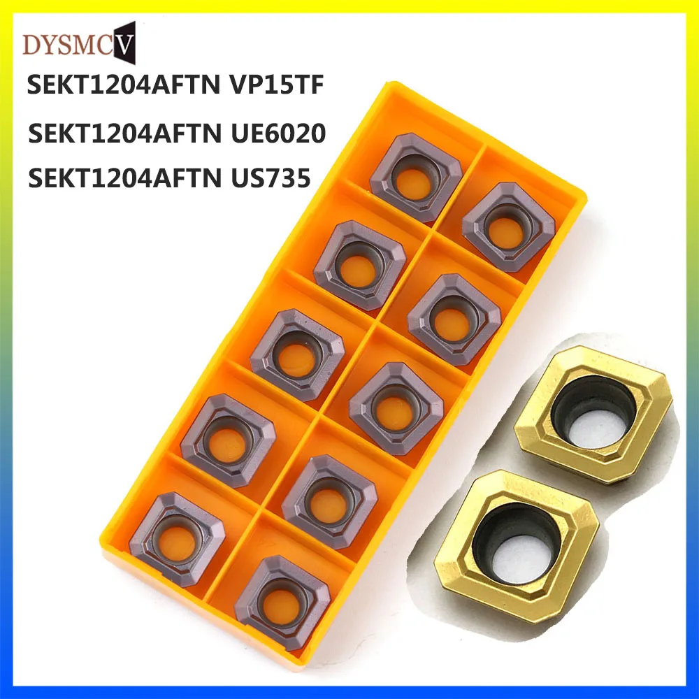 

10PCS 100% original carbide insert SEKT1204 VP15TF UE6020 US735 milling blade turning tool metal lathe tool CNC cutting tool