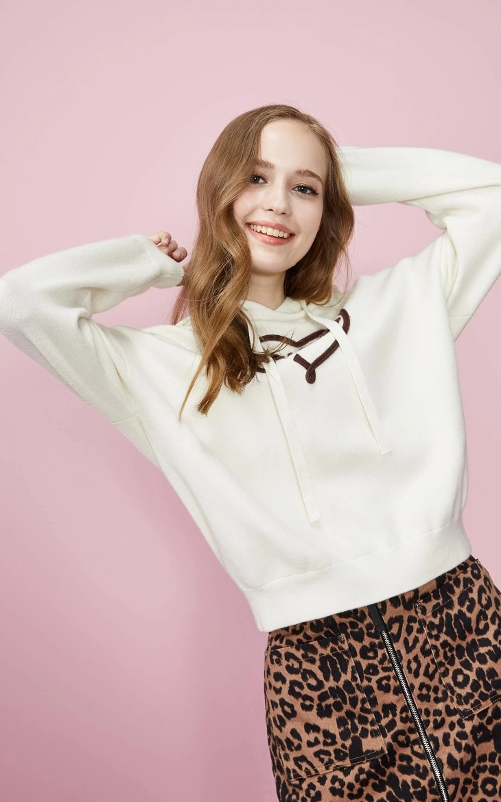 Vero Moda свободный крой с капюшоном шнурок патч шаблон вязать | 319313557