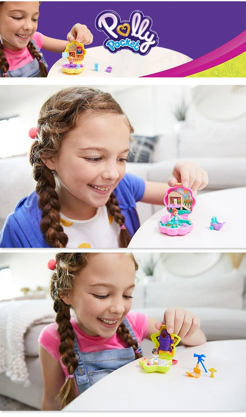 Polly Pocket Rockin' Science детские игрушки крошечные карманные места коллекция забавная тема мини милая кукла игрушка с красивой коробкой FRY29 подарок