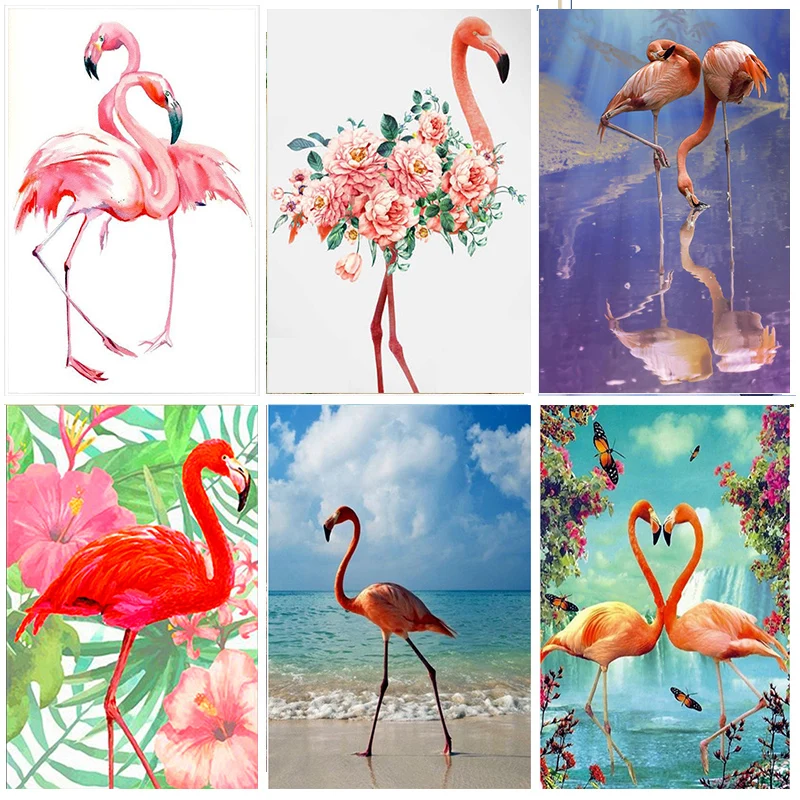

Full Round Drill 5D DIY Diamond Painting Animal Flamingo Embroidery Animals Picture of Rhinestones Cross Stitch Home Decor Gifts
