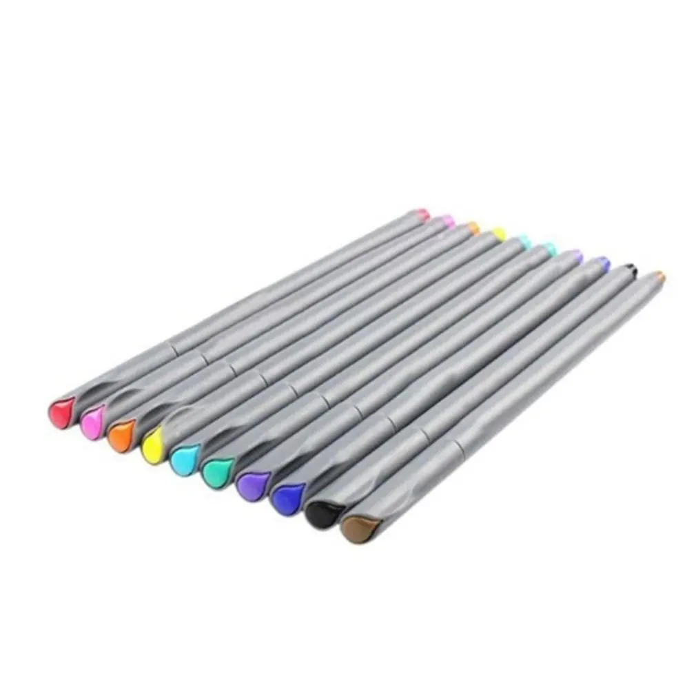 10Pcs 0.38mm Fine Line Pen Watercolor Drawing Gel Painting Tool Set Office School Art Supplies Pencil Drop Shipping | Канцтовары для