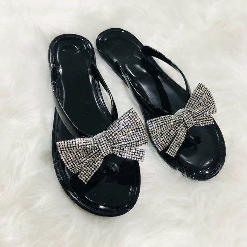

2020 Summer Indoor Crystal Clip Toe Slippers Ladies Cotton Fabric Home Casual Slipper Woman Fashion Female Non Slip Shoes