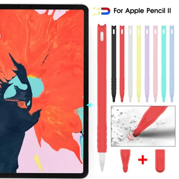 

1PC Soft Silicone Compatible For Apple Pencil 2 Case Compatible For iPad Tablet Touch Pen Stylus Protective Sleeve Cover Case