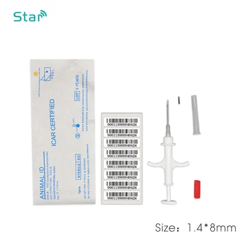 

134.2KHz RFID Glass Tag For Pet Identification Imported 1.4x8MM ICAR Number Tag For Animal Identification Pet Syringe Microchip