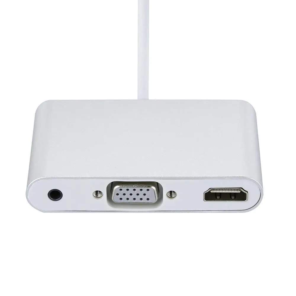LYBALL type-C к HDMI VGA 3,5 мм аудио адаптер 3в1 USB-C конвертер кабель концентратор для VGA кабель samsung S8 S9 huawei
