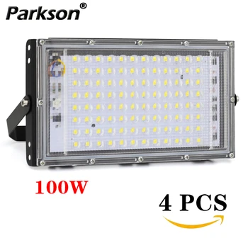 

4PCS 100W LED Flood Light 220V Projector IP65 Waterproof Floodlight Spotlight Reflector LED Street Lamp Outdoor Light Lighting