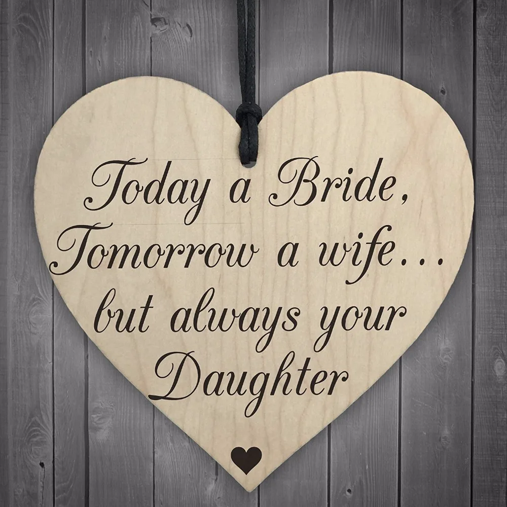 5-Meijiafei-Bride-Wife-Daughter-Wooden-Hanging-Heart-Wedding-Plaque-Shabby-Chic-Present-Sign