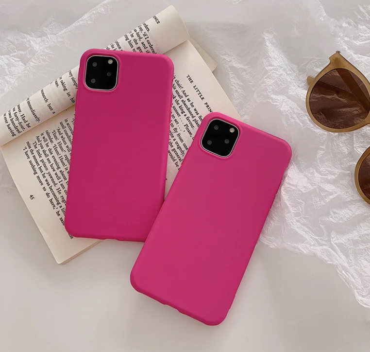 Простой розовый однотонный чехол Wixcen для телефона Iphone 11 11pro Max X Xs Xr 6s 7 8 Plus