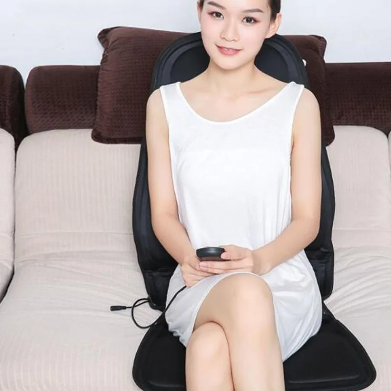 Heated Back Massage Seat Topper Car Home Office Seat Massager Heat Vibrate Cushion Back Neck Massage Relaxation